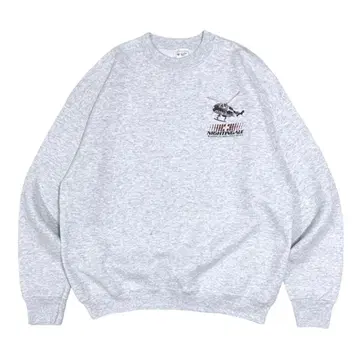 90s 빈티지 맨투맨 헬리콥터 기업 로고 애쉬 그레이 XL