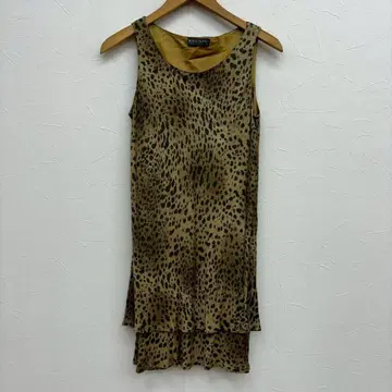 이탈리아제 KRIZIA 크리치아 레오파드 무늬 슬리브리스 원피스 42