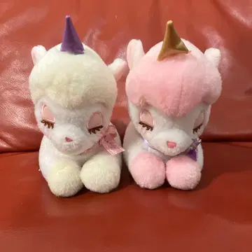 유니콘 봉제 인형 세트 (화이트 핑크)