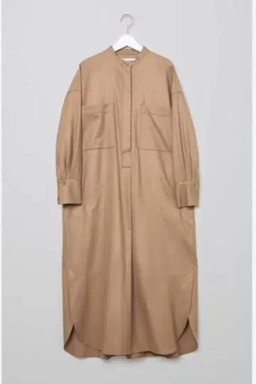 SACRA 베이지 셔츠 원피스 긴팔