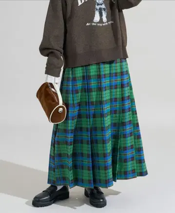 체크 플리츠 스커트