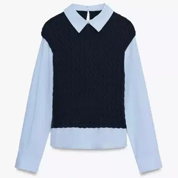 zara 콤비 포플린 셔츠