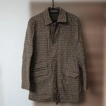 체크 무늬 밀리터리 코트