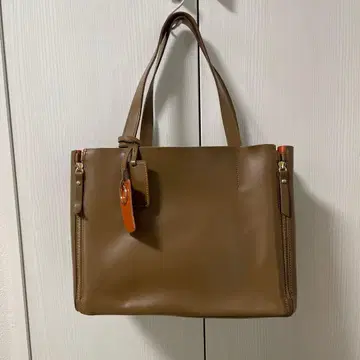 브라운 가죽 숄더백 파우치