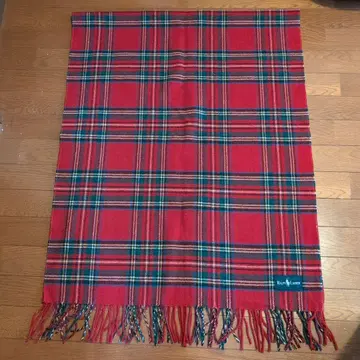 미사용 랄프 로렌 체크 빨간색 180cm 스톨 무릎담요