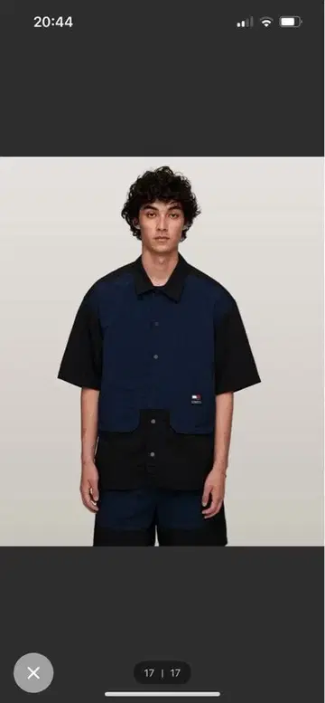 타미힐피거 반팔 셔츠 네이비 블랙 택 포함 새상품