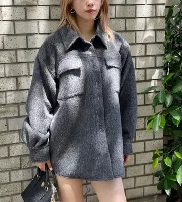 EVRIS 샤기 오버 사이즈 셔츠