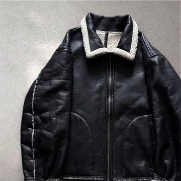 ZARA 가죽 보아 블루종