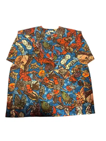 TUNIC 카모이 요코 멋진 겉옷 퀼팅 룸웨어 빈티지