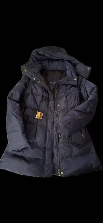 zara basic 네이비 후드 부착 다운 자켓