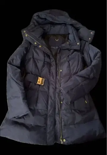 zara basic 네이비 후드 부착 다운 자켓