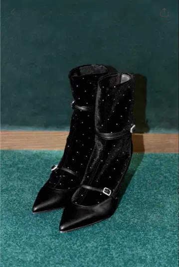 Herlipto Crystal Velour Ankle Boots 38