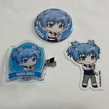 암살교실 롤 아이스 콜라보 캔뱃지/헤어 클립/스티커 (시오타 나기사)