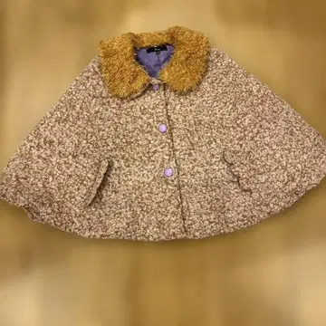 UNICA 케이프 코트 브라운 계열 카라 부착