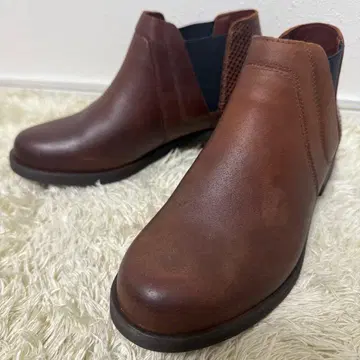 Clarks 클락스 사이드 고어 부츠 가죽 악어 엠보싱 브라운