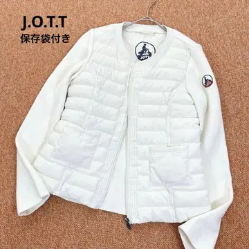조토 노카라 다운 자켓 이소재 절개 경량 화이트 집업 세탁 가능