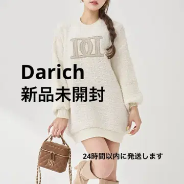 다리치 Darich DD 로고 트위드 니트 풀오버 화이트 프리