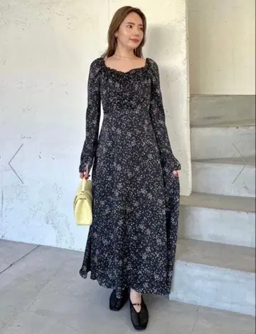 크레이프 새틴 프린트 원피스 프레이 아이디 fray i.d