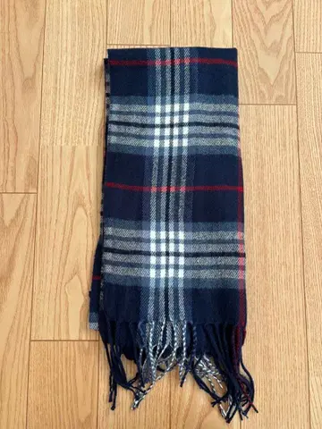 타탄 체크 머플러 네이비
