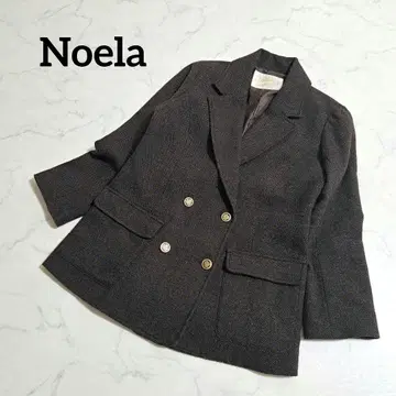 노엘라 Noela 테일러드 자켓 더블 브레스트 인상적인 버튼 브라운
