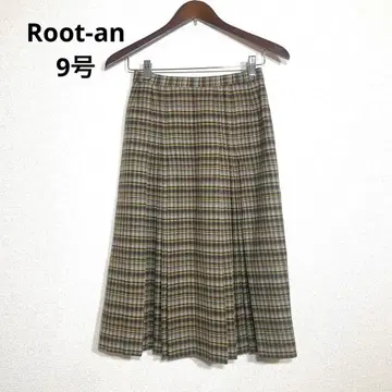 Root-an 플리츠 스커트 체크 무늬