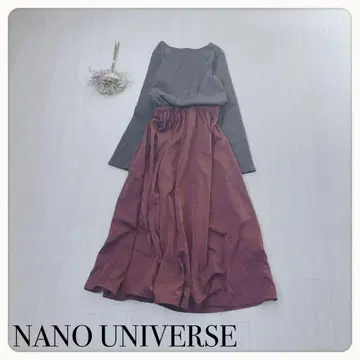 [ 이소재 도킹 ] 나노 유니버스 원피스 코튼 리브 x 광택 스커트