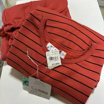 wing 오렌지 계열 스트라이프 긴팔 룸웨어