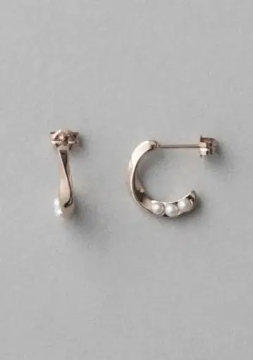 ete 펄 트위스트 후프 귀걸이