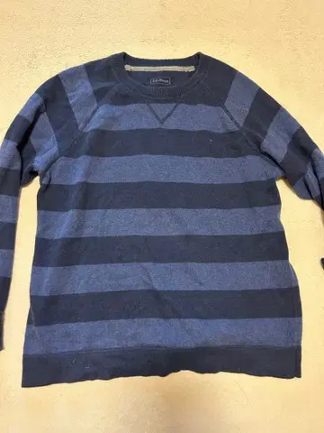 L.L.Bean 네이비 그레이 스트라이프 스웨터