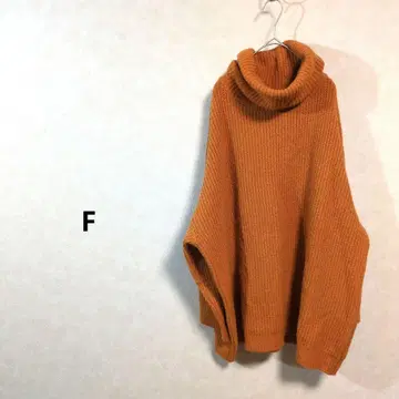 오렌지 터틀넥 니트 오버 사이즈 Korea 한국 F N209