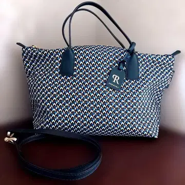 [ 하자품 ] Roberta Pieri 토트백 네이비/화이트