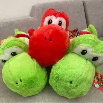 택 포함 미사용 새상품 슈퍼 마리오 큐타토 봉제 인형 요시 특대 사이즈