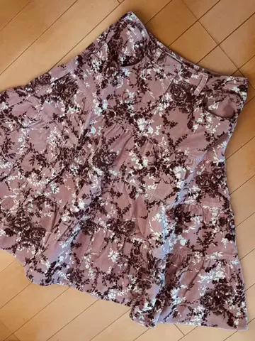 레어 핑크하우스 올 패턴 코듀로이 캉캉 스커트 미디 기장