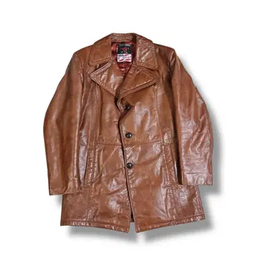 빈티지 USA제 DeLONG 70s 카 코트 하프 벨트 적갈색