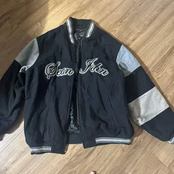 션 존 바시티 자켓 XL 블랙/그레이