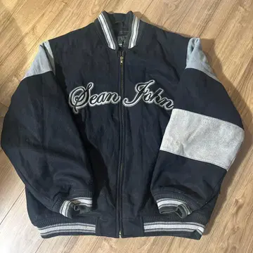 션 존 바시티 자켓 XL 블랙/그레이