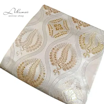 LULU4 후쿠로 오비 꽃 요로케지마 화이트 실버 골드