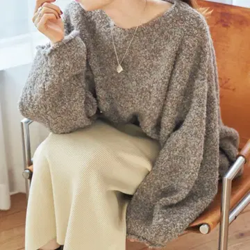 hinari 오버MIX 부클 니트