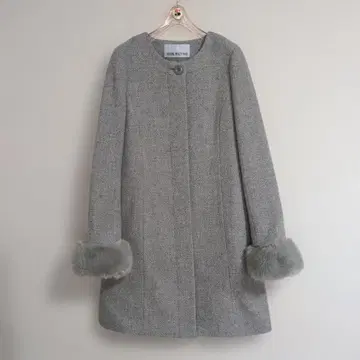 NATURAL BEAUTY BASIC 그레이 노카라 롱 코트