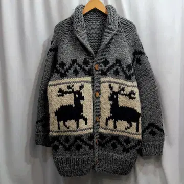 90s 빈티지 캐나다제 루돌프 무늬 카우친 스웨터 L 사이즈 상당
