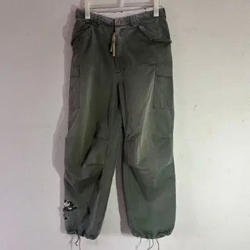 밀리터리 카고 팬츠 리메이크 잭 자수 구제 의류 흑먹색