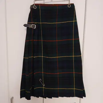 빈티지 The Scotch House 체크 무늬 플리츠 랩 스커트