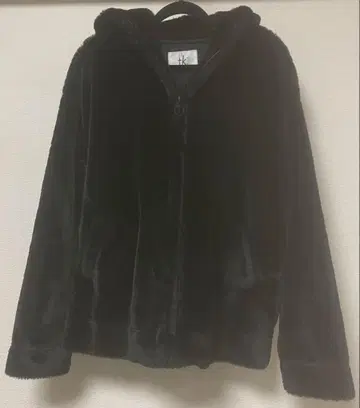 블랙 남성용 M 블랙 후드 부착 페이크 퍼 자켓 다케오 키쿠치