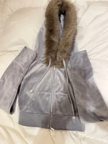 BUBBLES 그레이 퍼 후드티