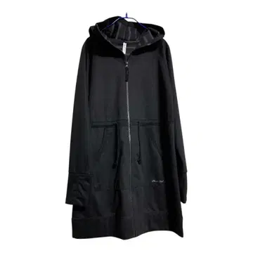 Planet Surf 후드 부착 래글런 블랙 롱 후드티 포켓 부착