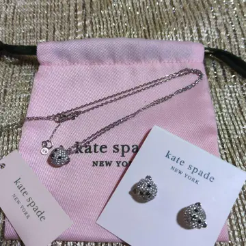 케이트 스페이드 테디베어 곰 목걸이 귀걸이 세트