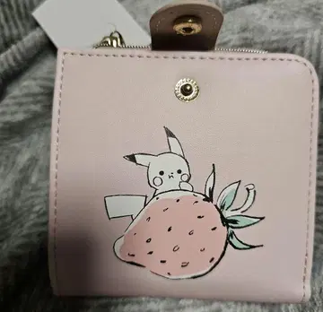 미니 지갑 딸기 무늬 피카츄 포켓몬스터