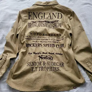 Norton 노턴 백 프린트 베이지 셔츠 XL