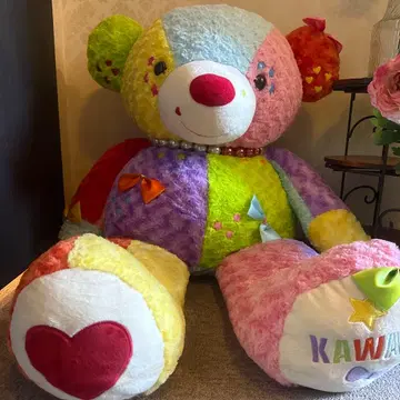 전체 길이 95cm 거대 컬러풀 곰 봉제 인형