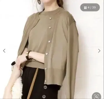 Aqua Garage 그레이지 니트 앙상블 긴팔 가디건